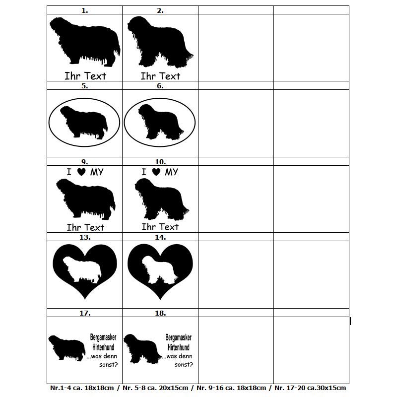 Aufkleber Bergamasker Hirtenhund
