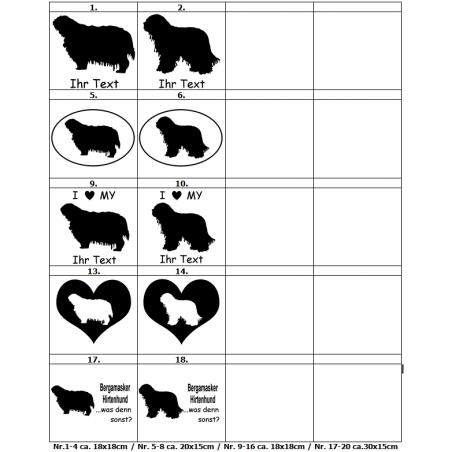 Aufkleber Bergamasker Hirtenhund