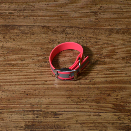 BIOTHANE HALSBAND 19mm pink refl.