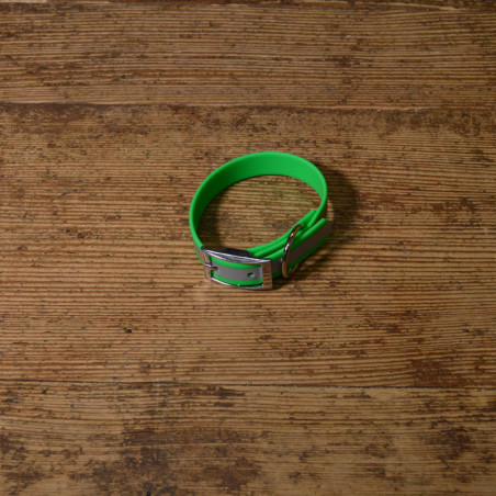 BIOTHANE HALSBAND 19mm neon grün refl.