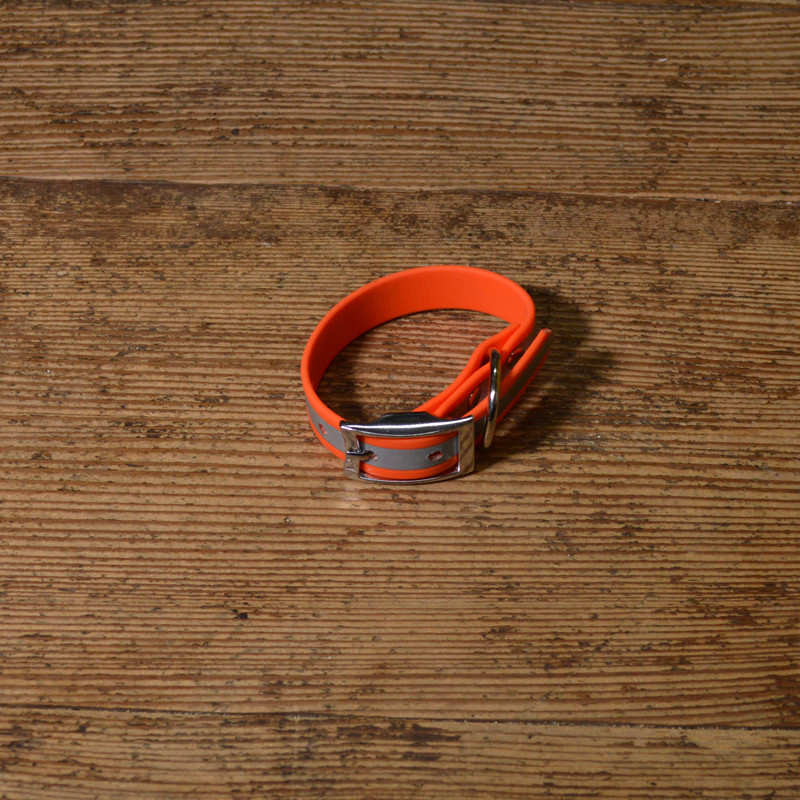 BIOTHANE HALSBAND 19mm neon orange refl.