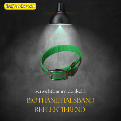 BIOTHANE HALSBAND 19mm neon grün refl.